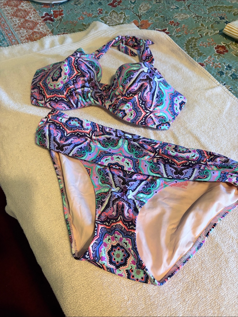 Victoria Secret Paisley Print Bikini separates selling as a set.